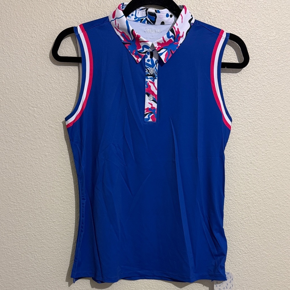 Acegolfs Hype-up Abstract Neck Polo Top UPF50+ Golf Activewear